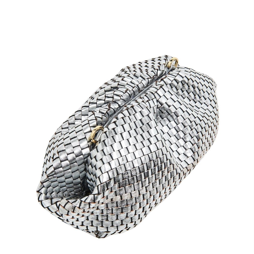 Azure Kadın Omuz Askılı Örgü Deri Clutch