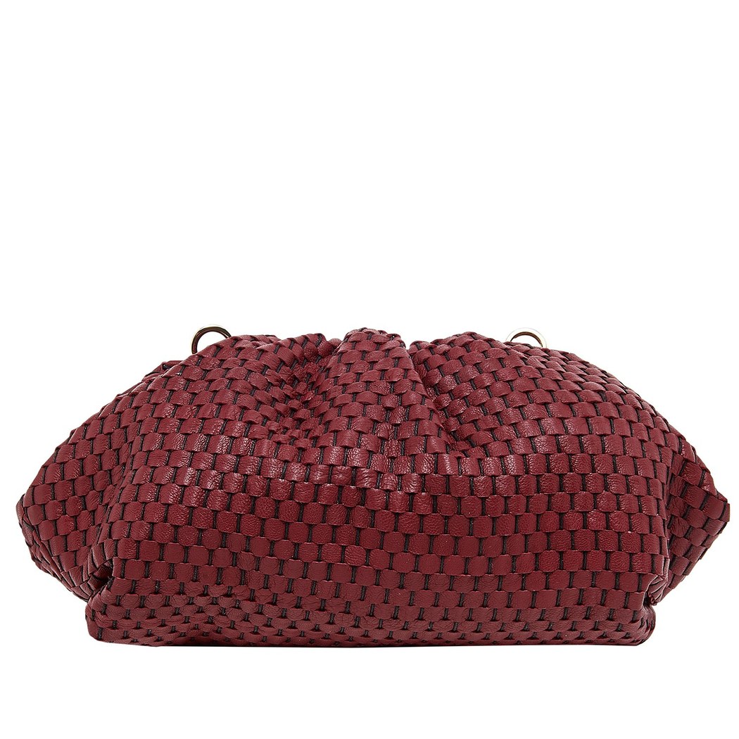 Azure Kadın Omuz Askılı Örgü Deri Clutch