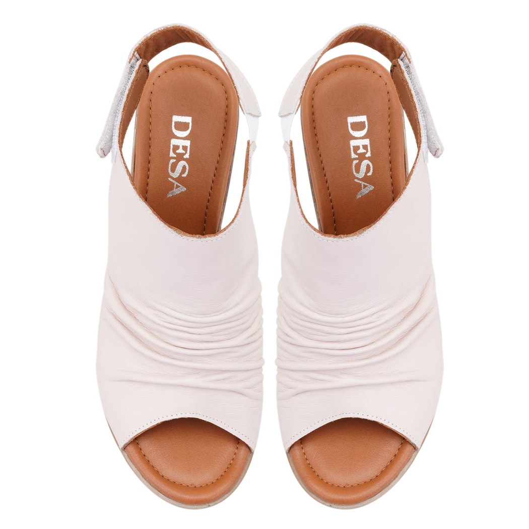 Baily Pudra Kadın Topuklu Deri Sandalet