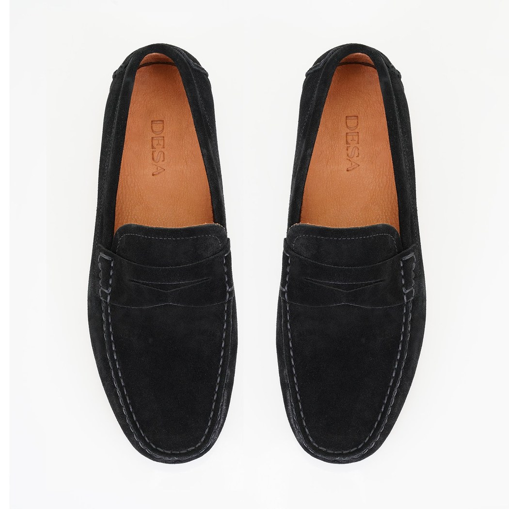 Barnat Siyah Erkek Süet Deri Loafer