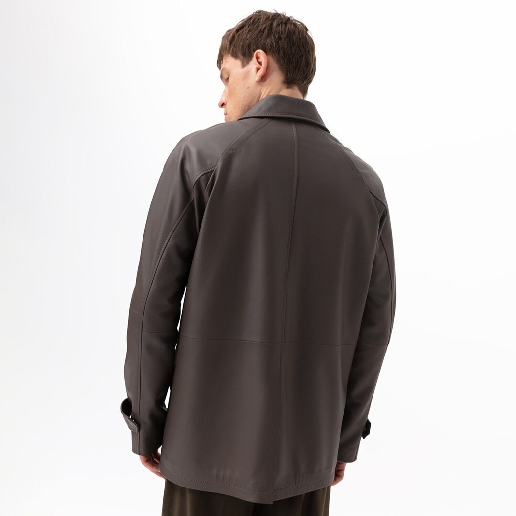 Bastion Kahve Erkek Deri Palto