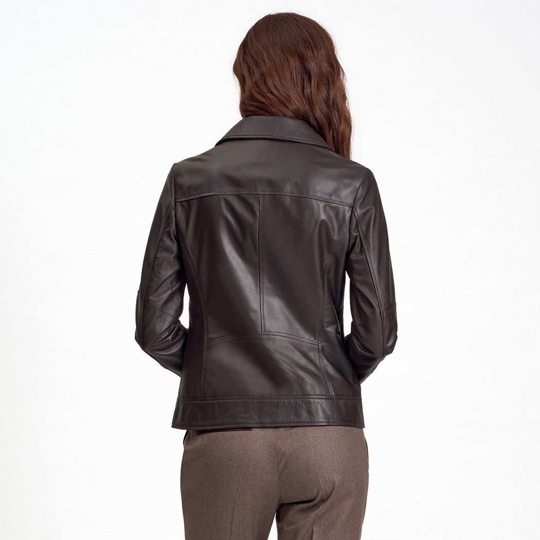 Beatrix Kadın Deri Biker Ceket