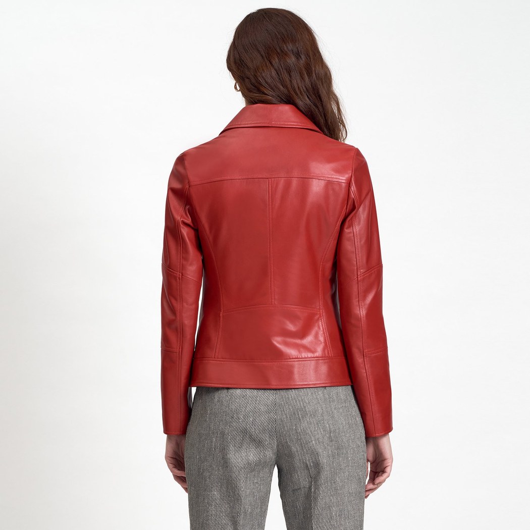 Beatrix Kadın Deri Biker Ceket