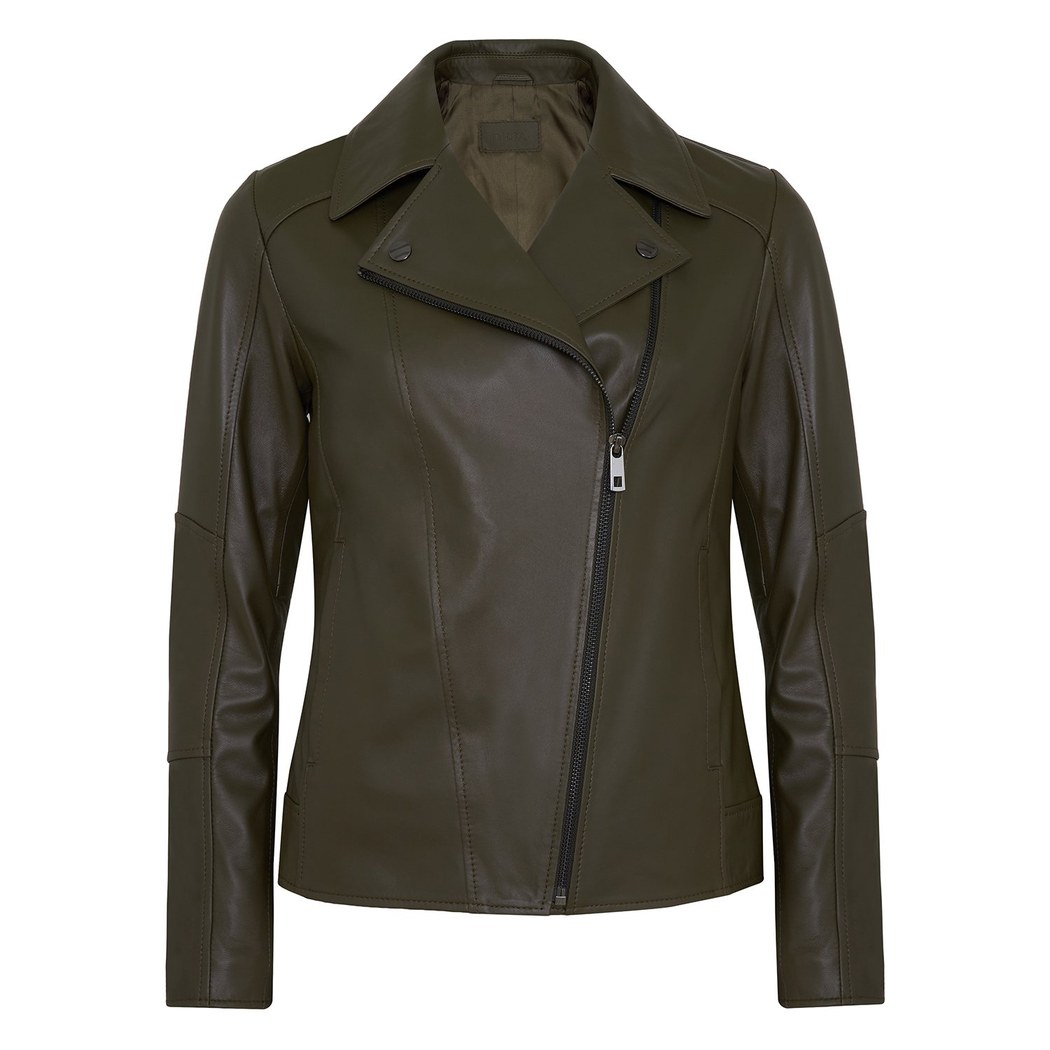 Beatrix Kadın Deri Biker Ceket