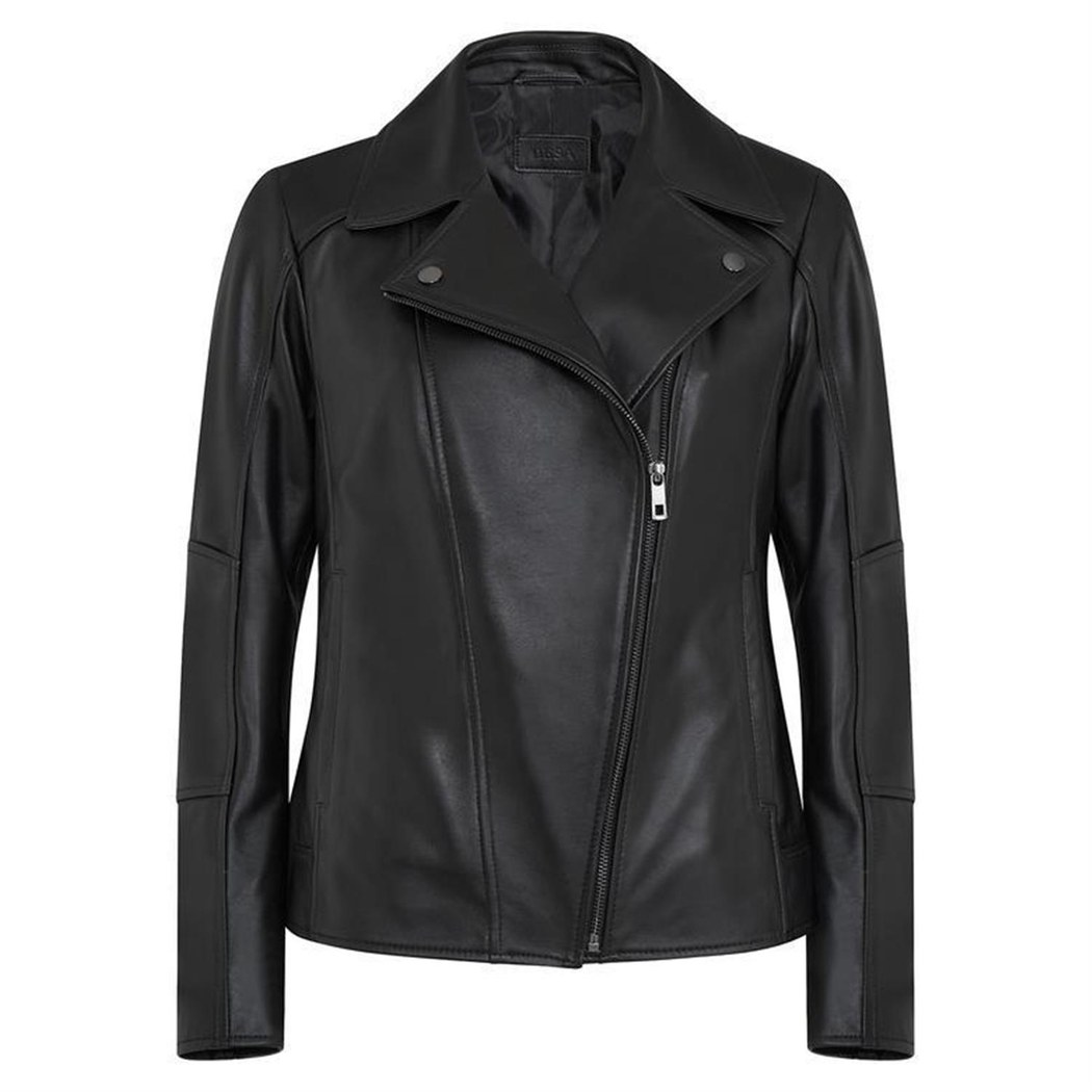 Beatrix Siyah Kadın Deri Biker Ceket