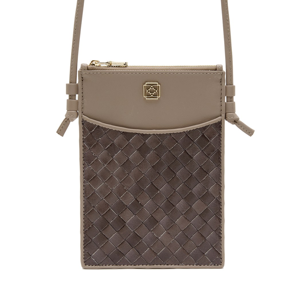 Begonia Kadın Örgü Deri Telefon Çantası