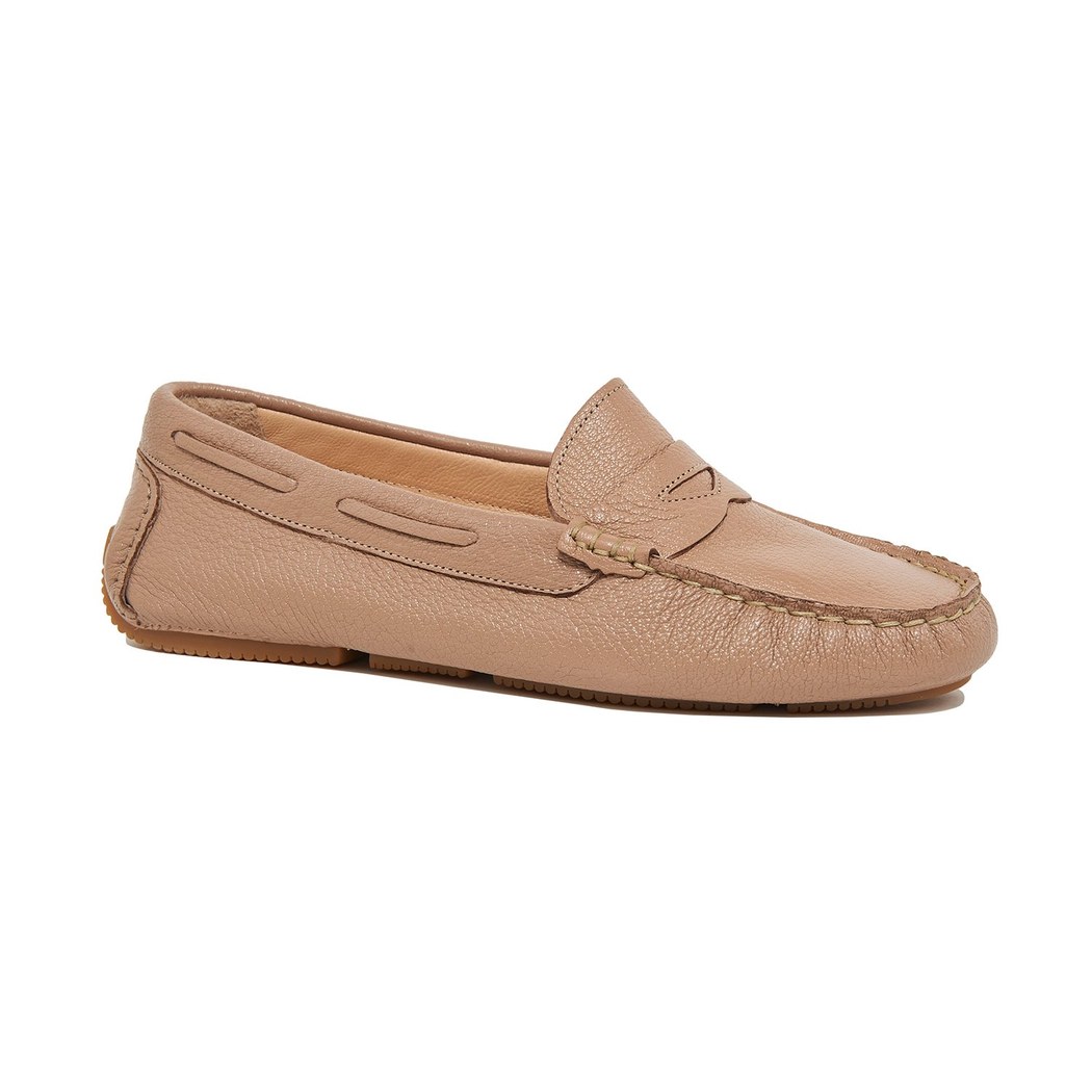 Bej Comfy Kadın Deri Loafer