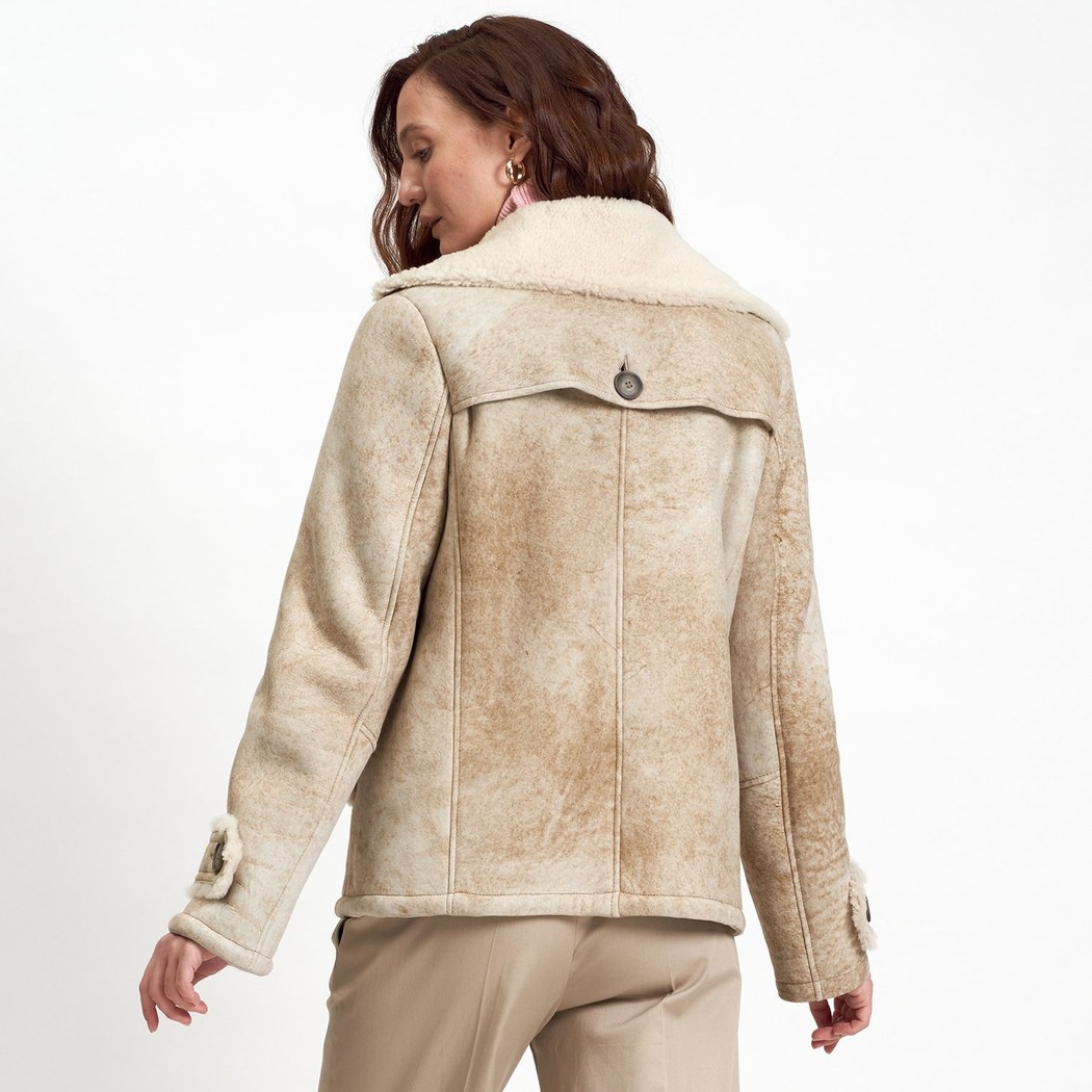 Bej Engracia Kadın Kürk Mont