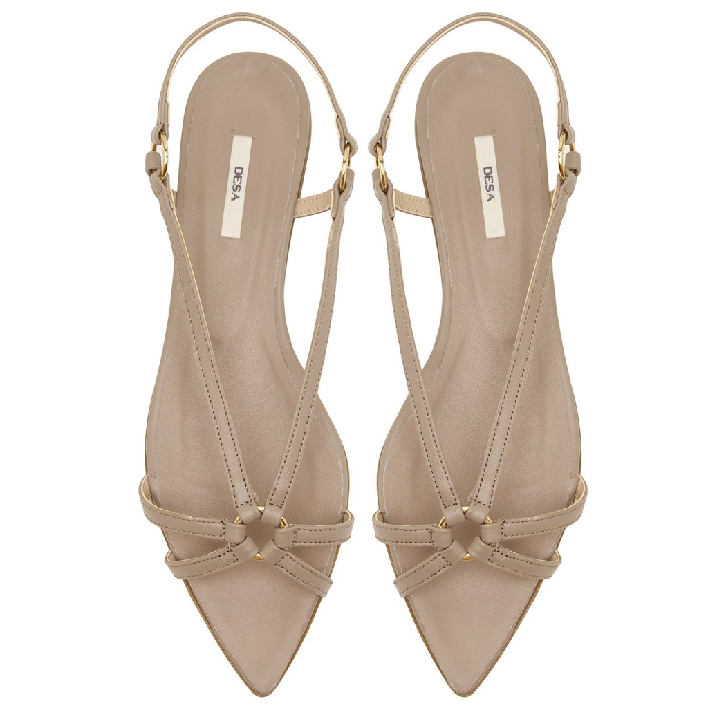 Bej Kadın Deri Sandalet