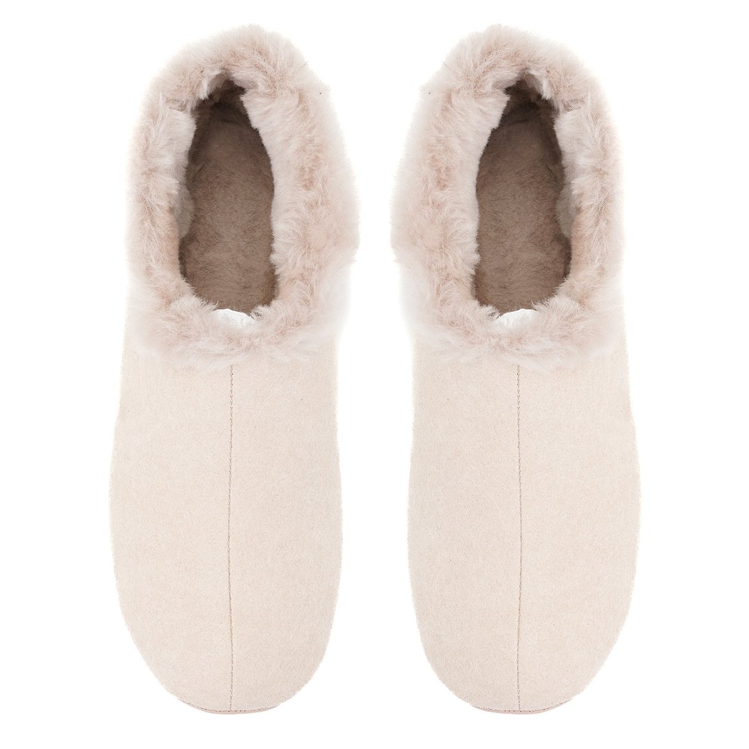 Bej Kadın Fluffy Yünlü Patik