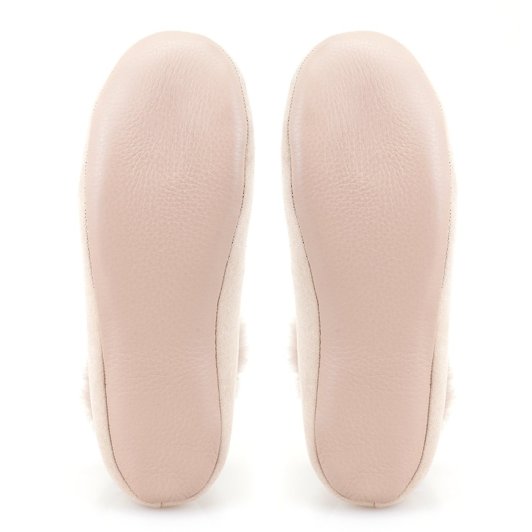 Bej Kadın Fluffy Yünlü Patik