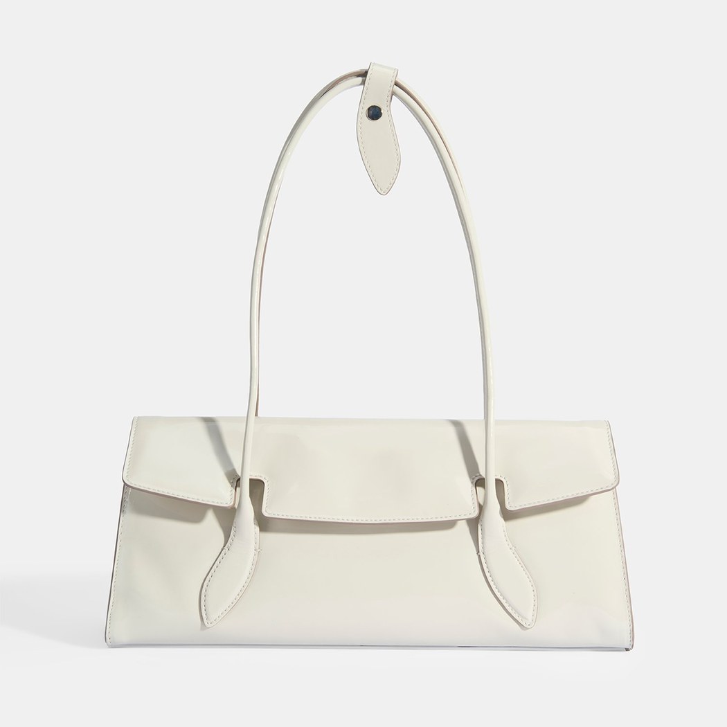 Bej Kadın Yaprak Detaylı Deri Omuz Çantası