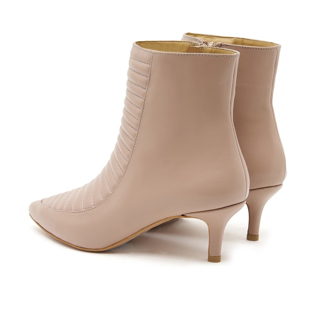 Bej Mencie Kadın Deri Bootie