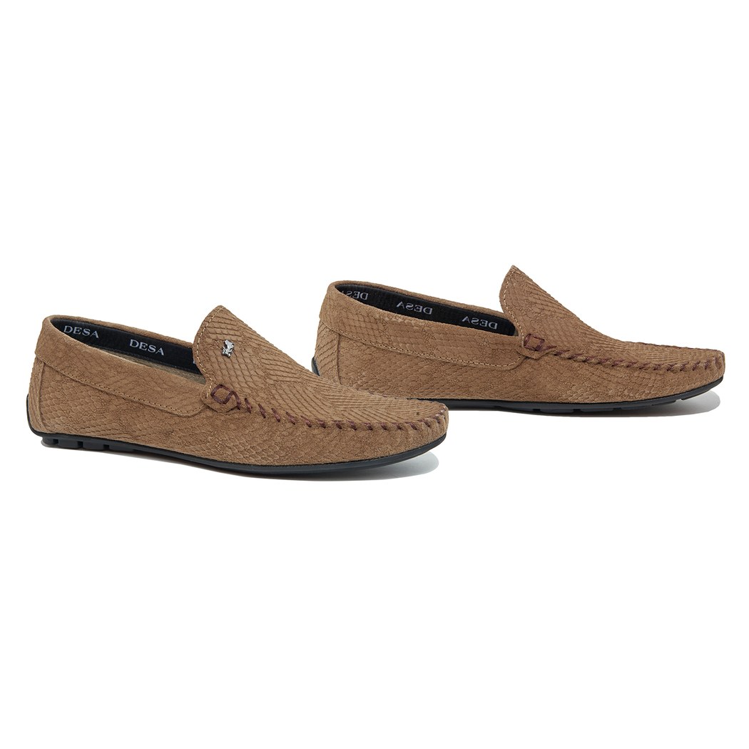 Bej Santino Erkek Süet Loafer