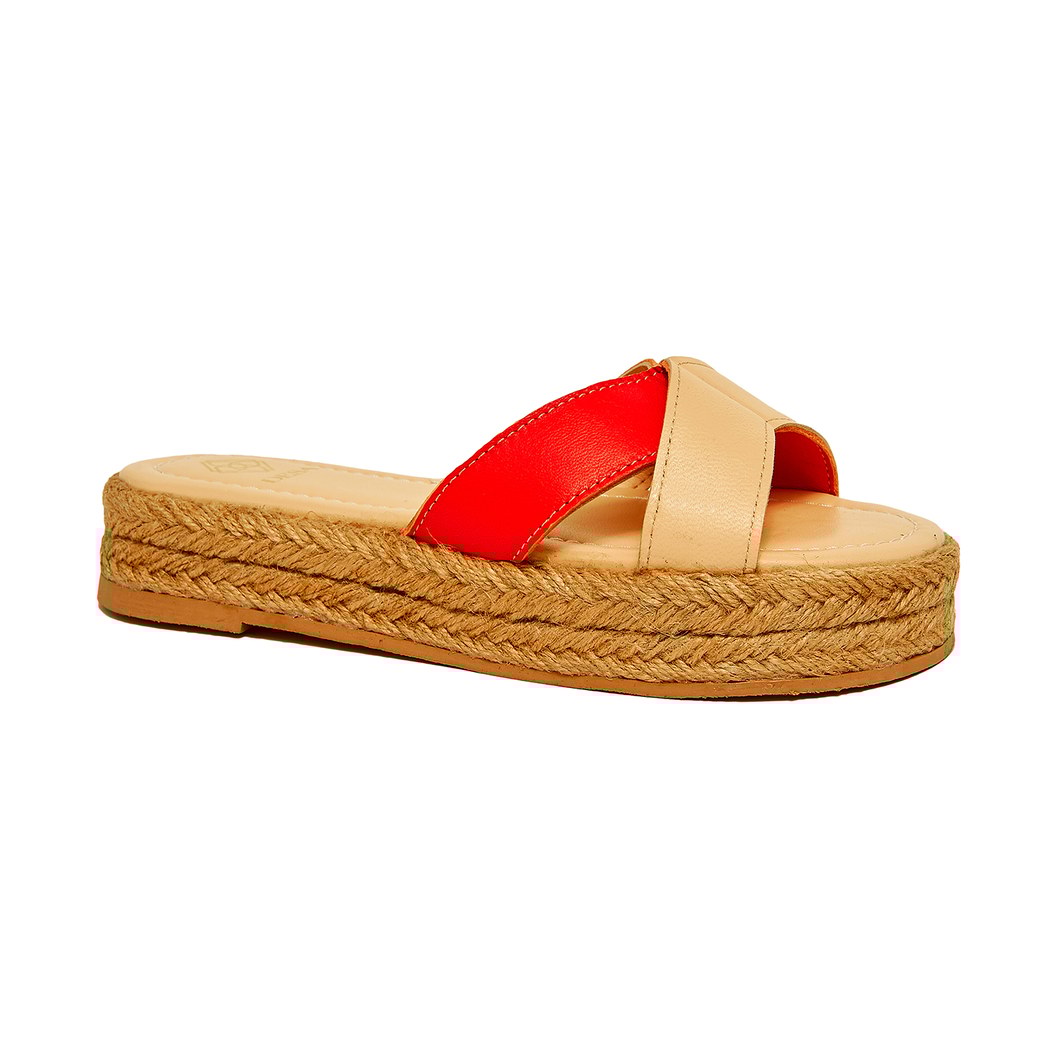 Bej Senta Kadın Deri Terlik