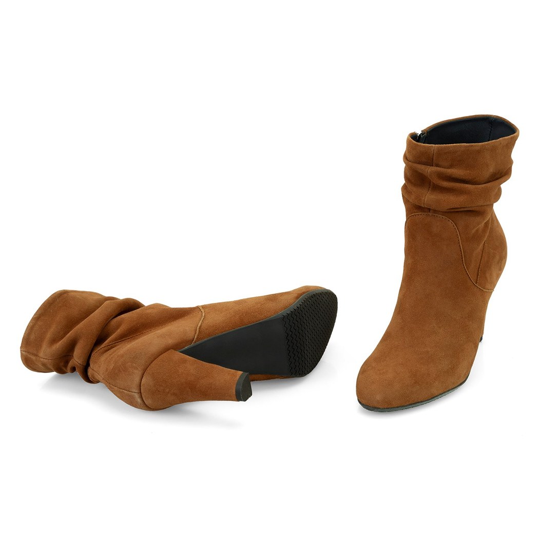 Belen Taba Kadın DesaComfort Fermuarlı Topuklu Deri Bot