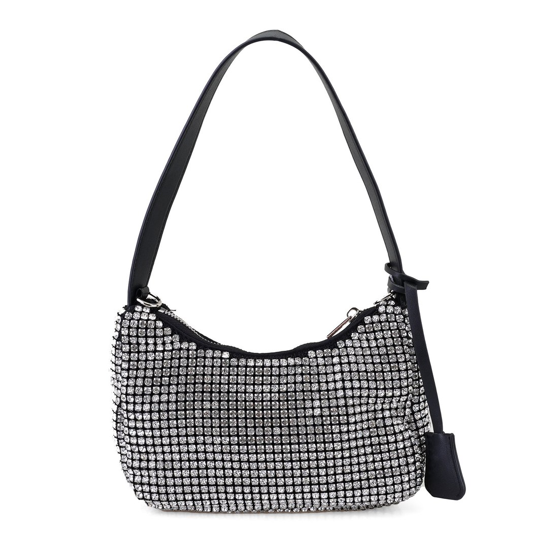 Berenice Siyah Kadın Parlak Taşlı Gece Çantası