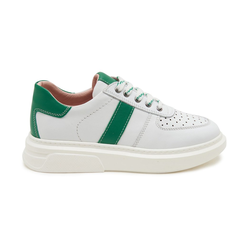 Beyaz Ange Kadın Deri Spor Ayakkabı