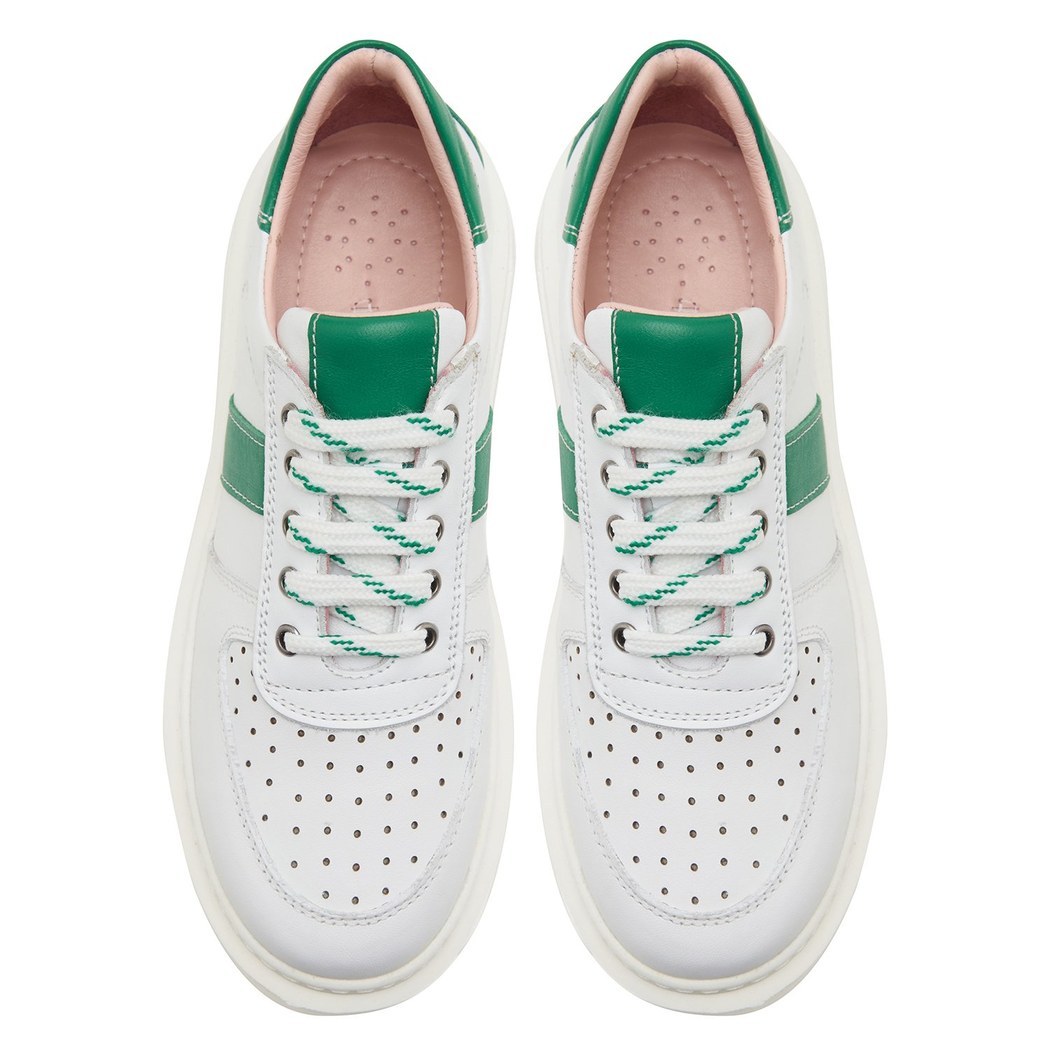 Beyaz Ange Kadın Deri Spor Ayakkabı