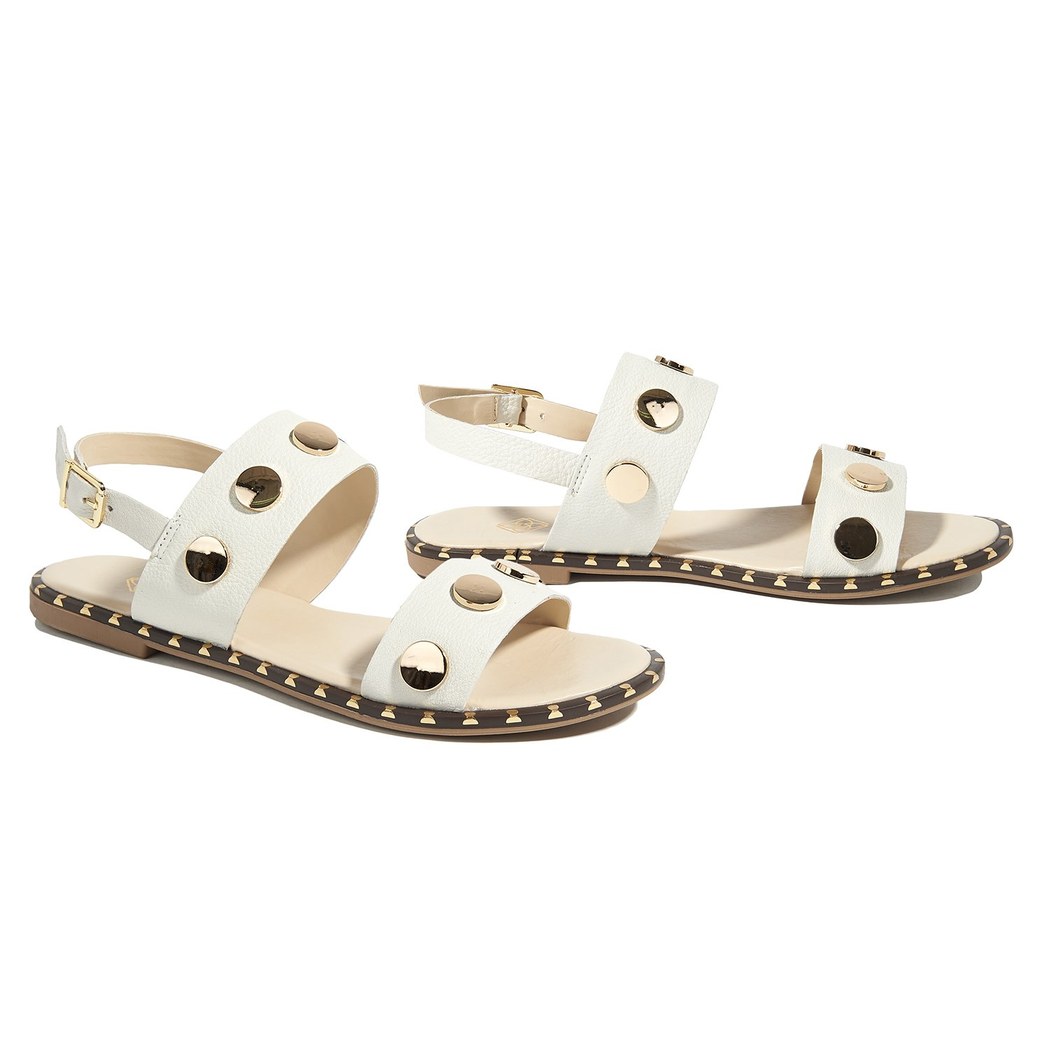 Beyaz Cadmus Kadın Deri Sandalet