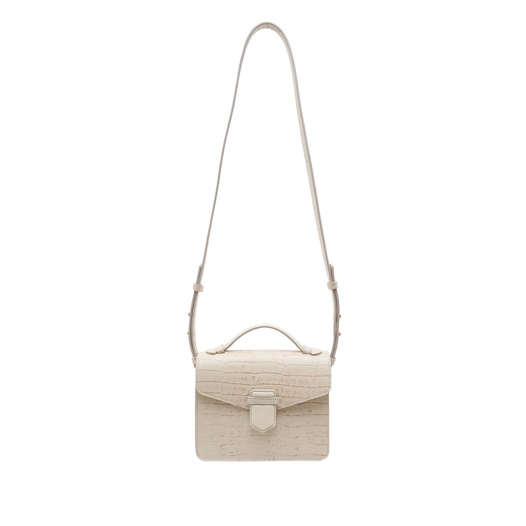 Beyaz Diode Kadın Deri Omuz Askılı Çanta