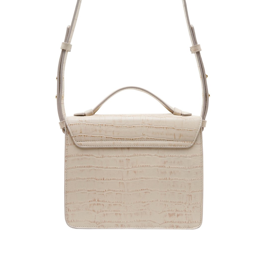 Beyaz Diode Kadın Deri Omuz Askılı Çanta