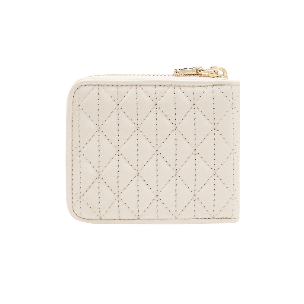 Beyaz Kapitone Kadın Deri Cüzdan