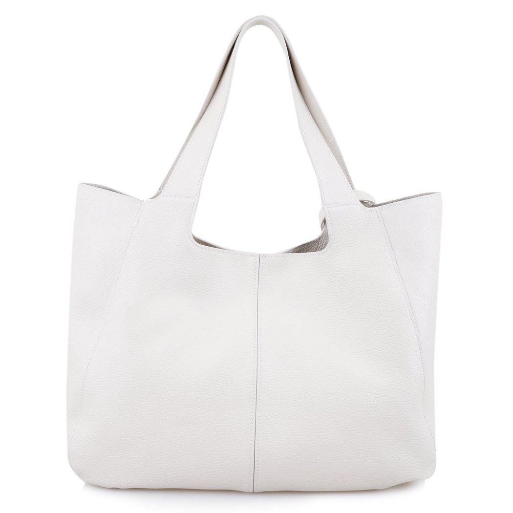 Beyaz Megan Kadın Deri Omuz Askılı Çanta