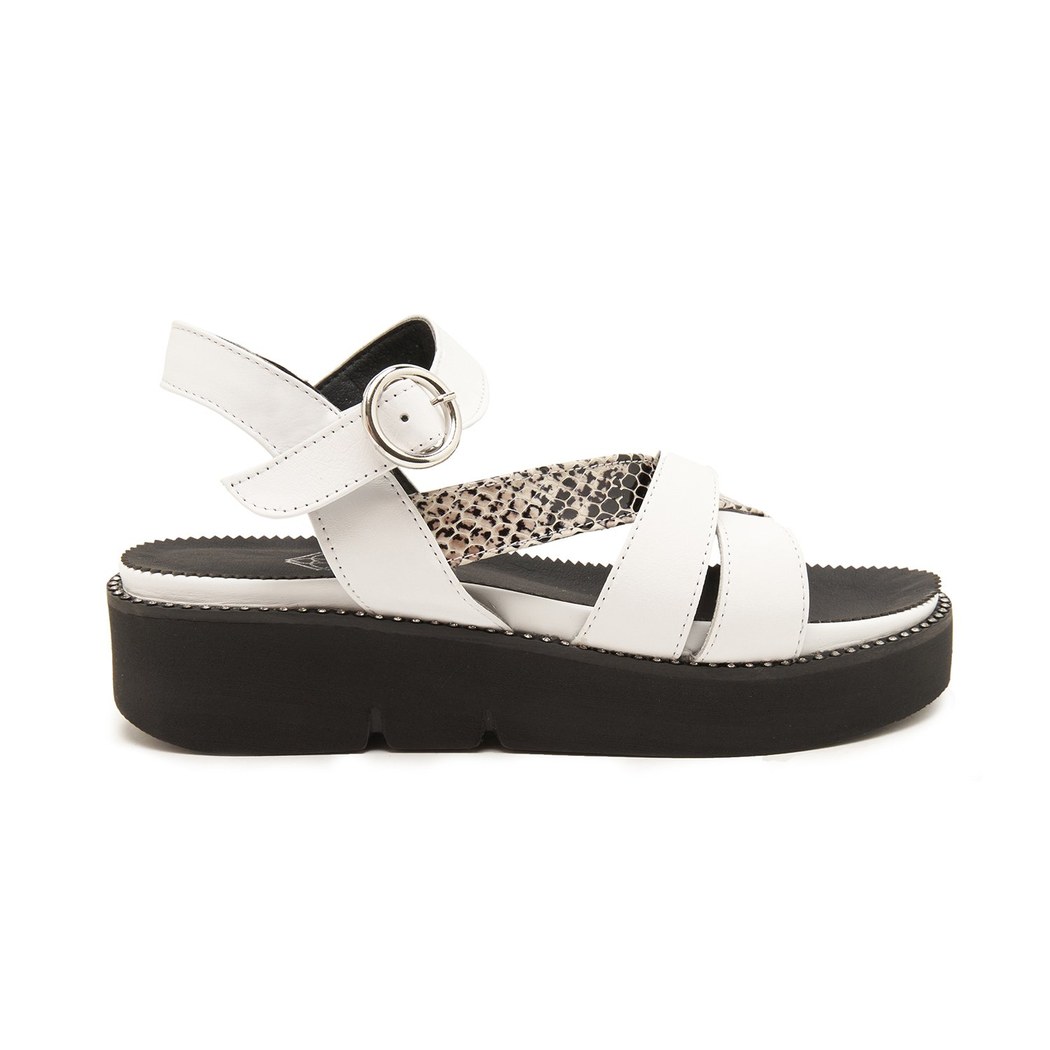 Beyaz Rayne Kadın Deri Sandalet