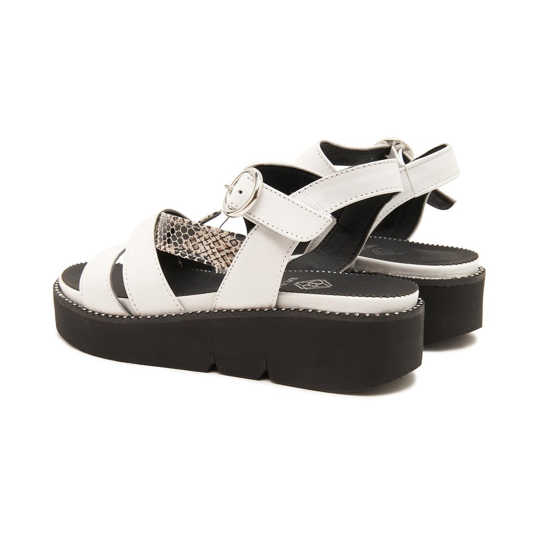 Beyaz Rayne Kadın Deri Sandalet