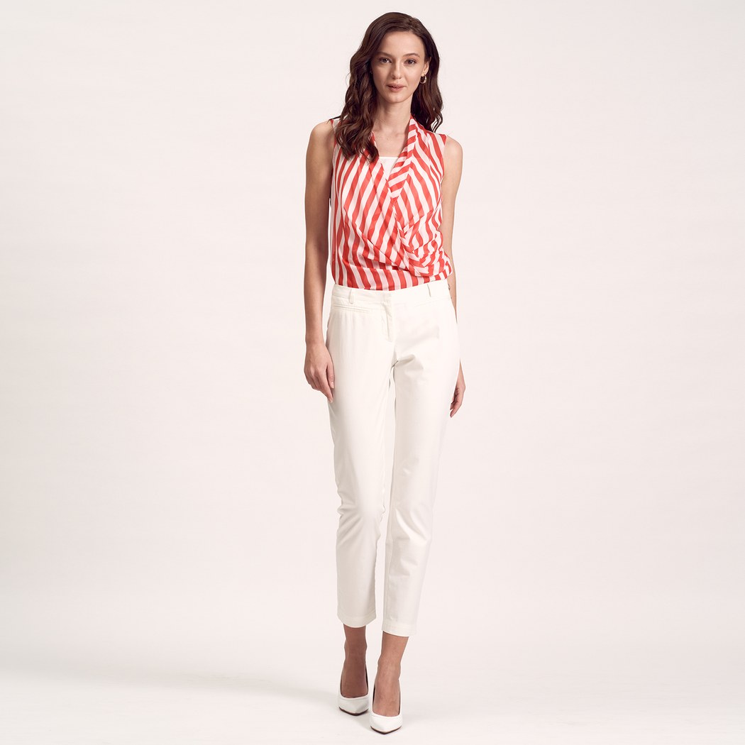 Beyaz Slim Fit Kadın Pantolon