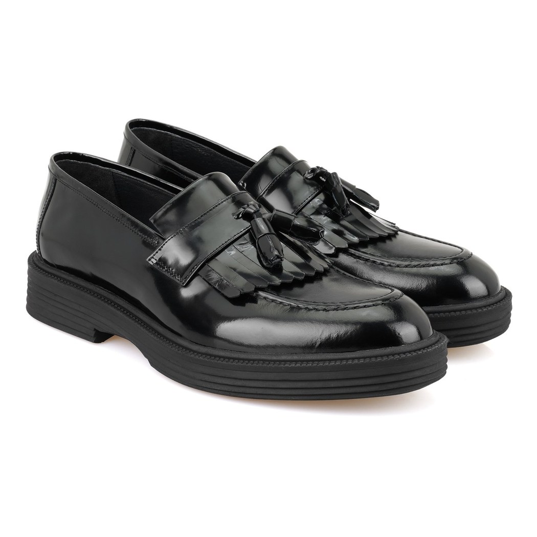 Bhorem Siyah Erkek Deri Günlük Ayakkabı