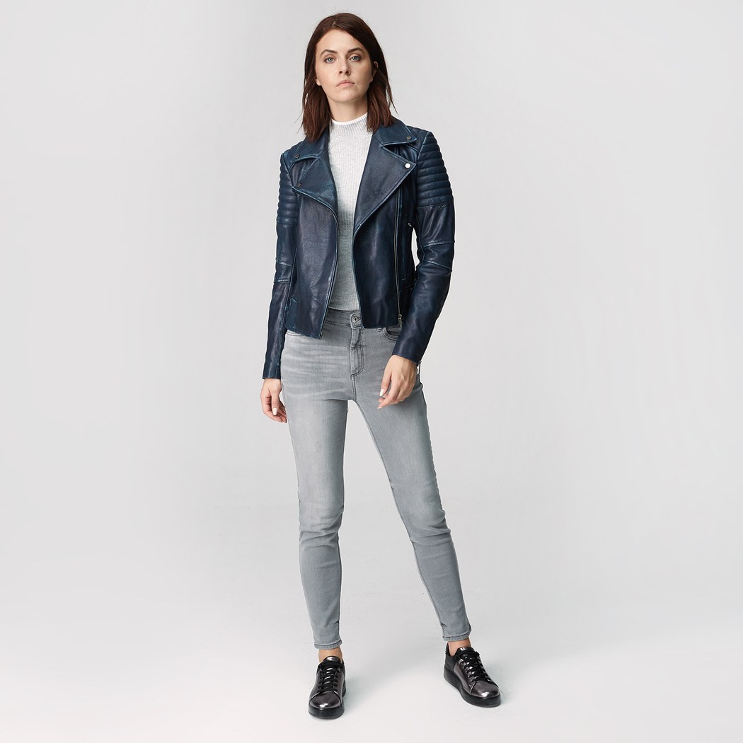 Bonita Kadın Deri Biker Mont