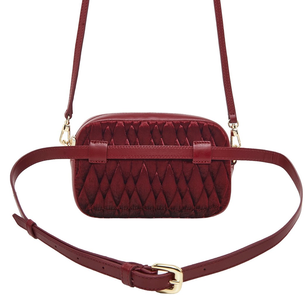 Bordo Blatt Kadın Deri Bel Çantası