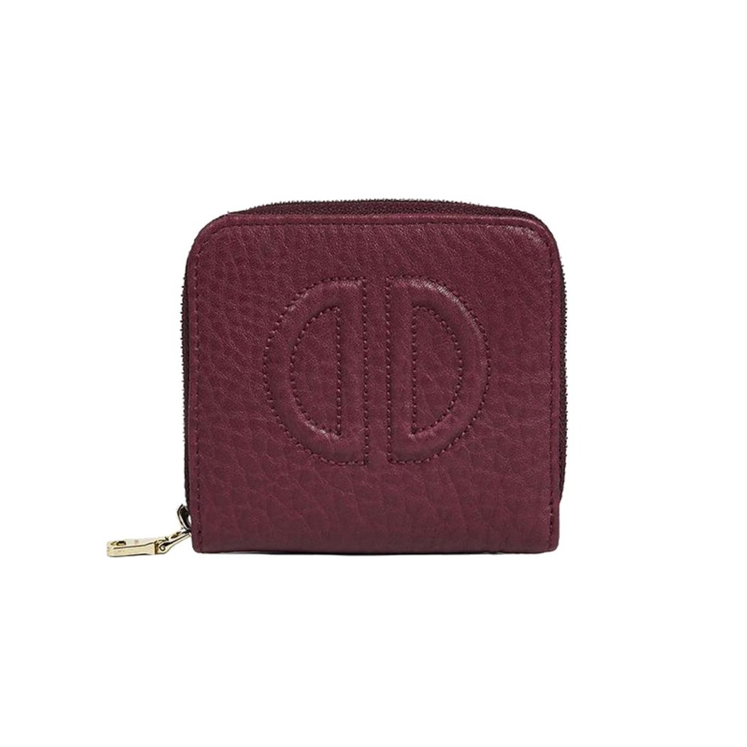 Bordo D Logolu Kadın Deri Cüzdan
