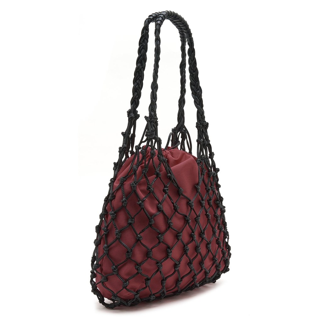 Bordo El Emeği Örgü Deri Çanta