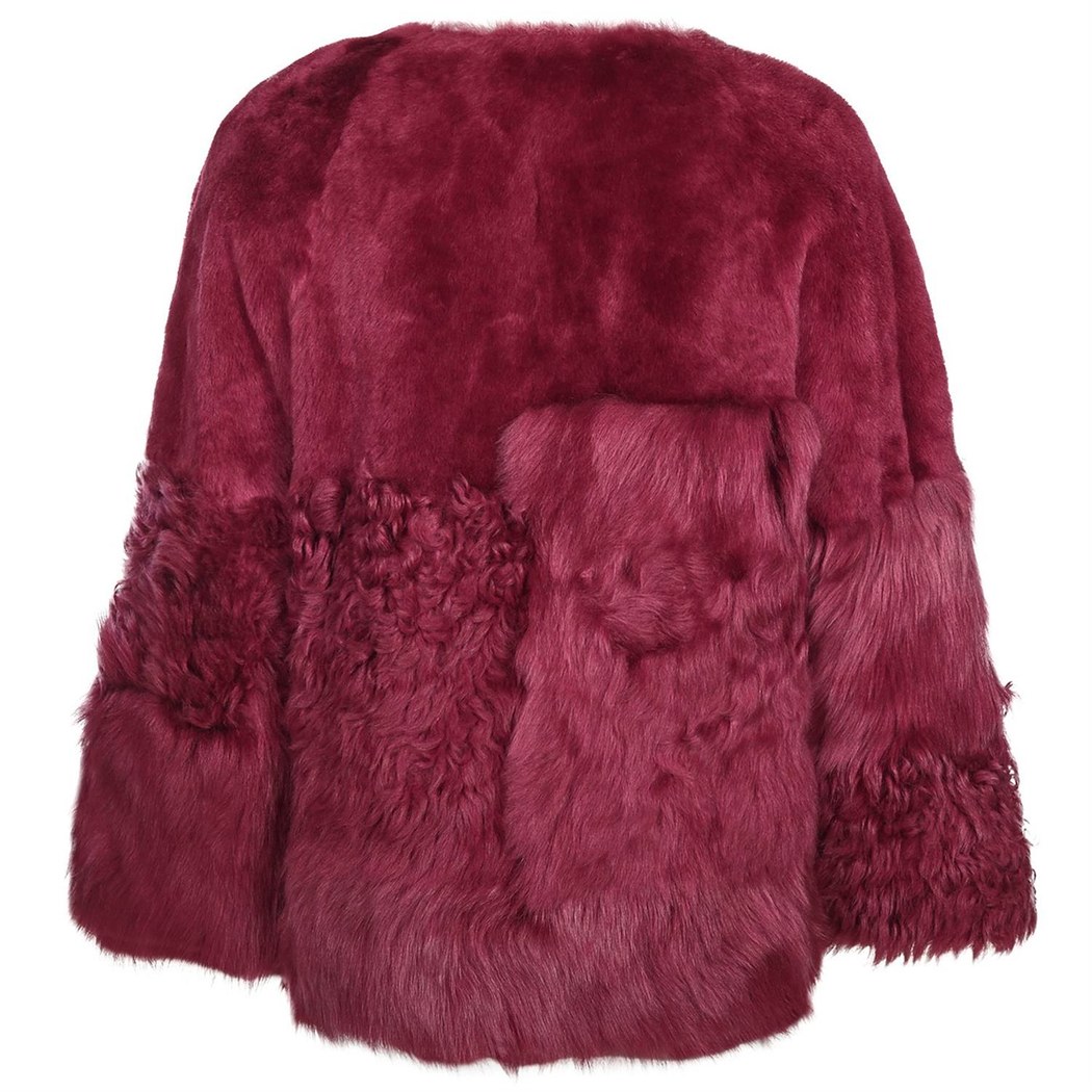 Bordo Enriqua Kadın Kürk Mont