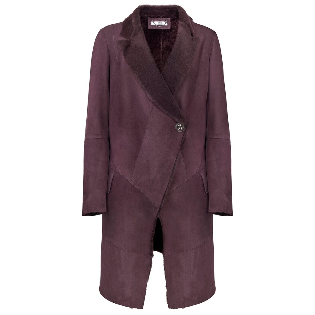 Bordo Joanna Kadın Kürk Kaban