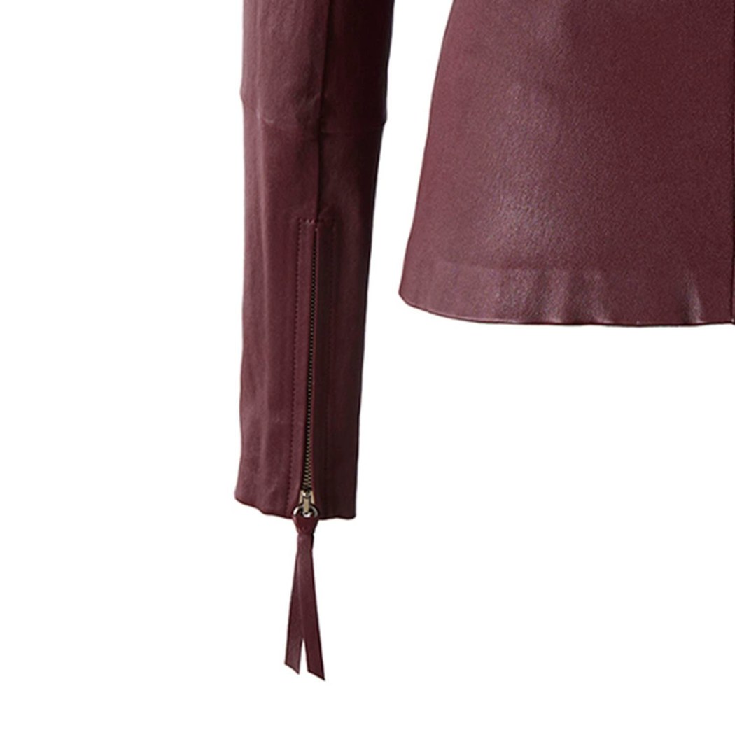 Bordo Kadın Deri Ceket