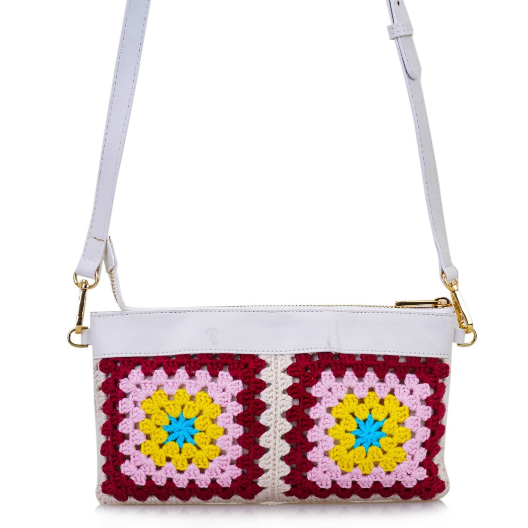 Bordo Kadın Örgülü Omuz Çantası