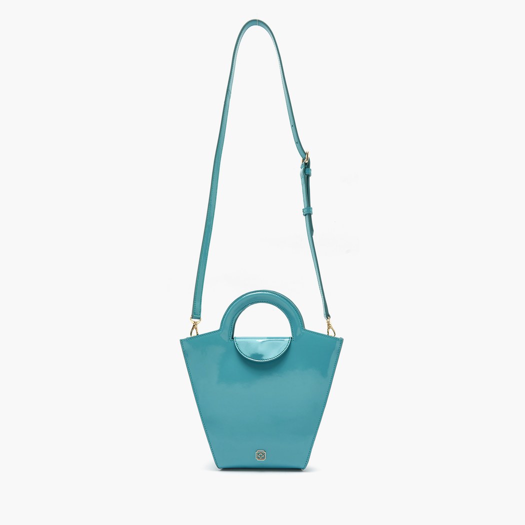 Botti Turkuaz Kadın Rugan Deri El Çantası