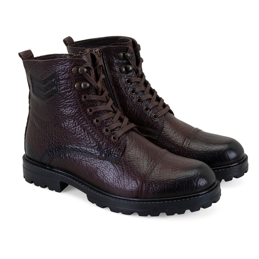 Bradyn Kahve Erkek Fermuarlı Deri Bot