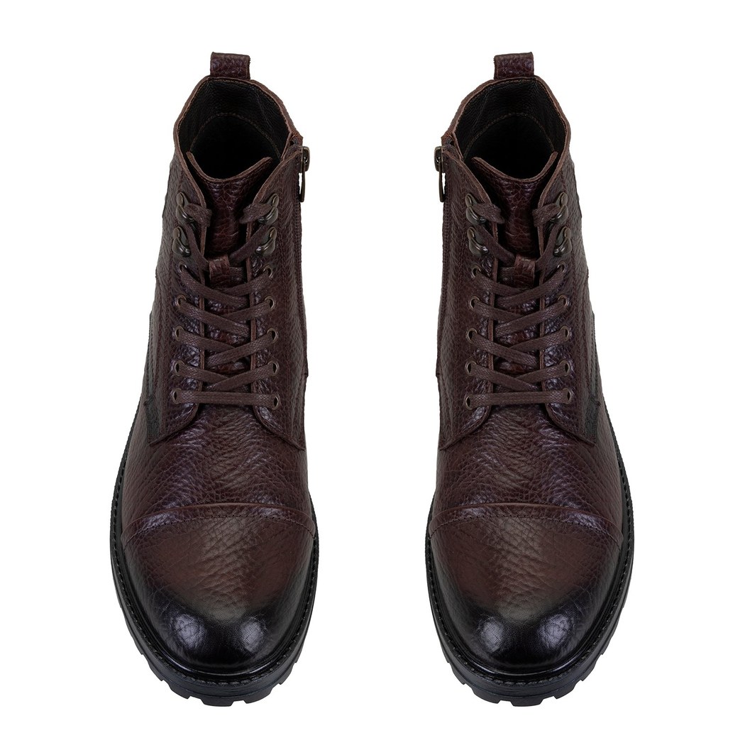 Bradyn Kahve Erkek Fermuarlı Deri Bot