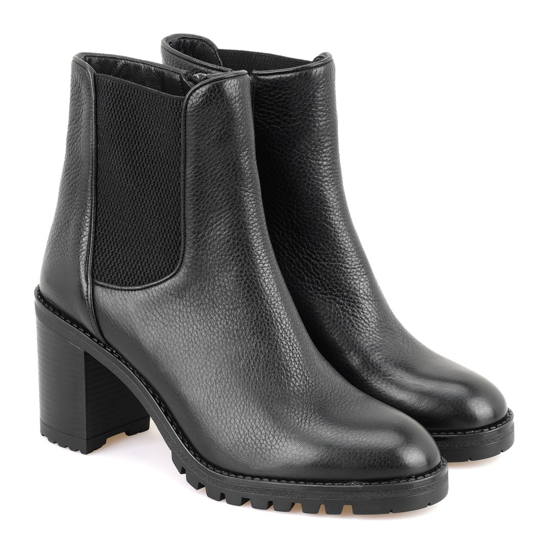 Brenda Siyah Kadın Topuklu Deri Bot