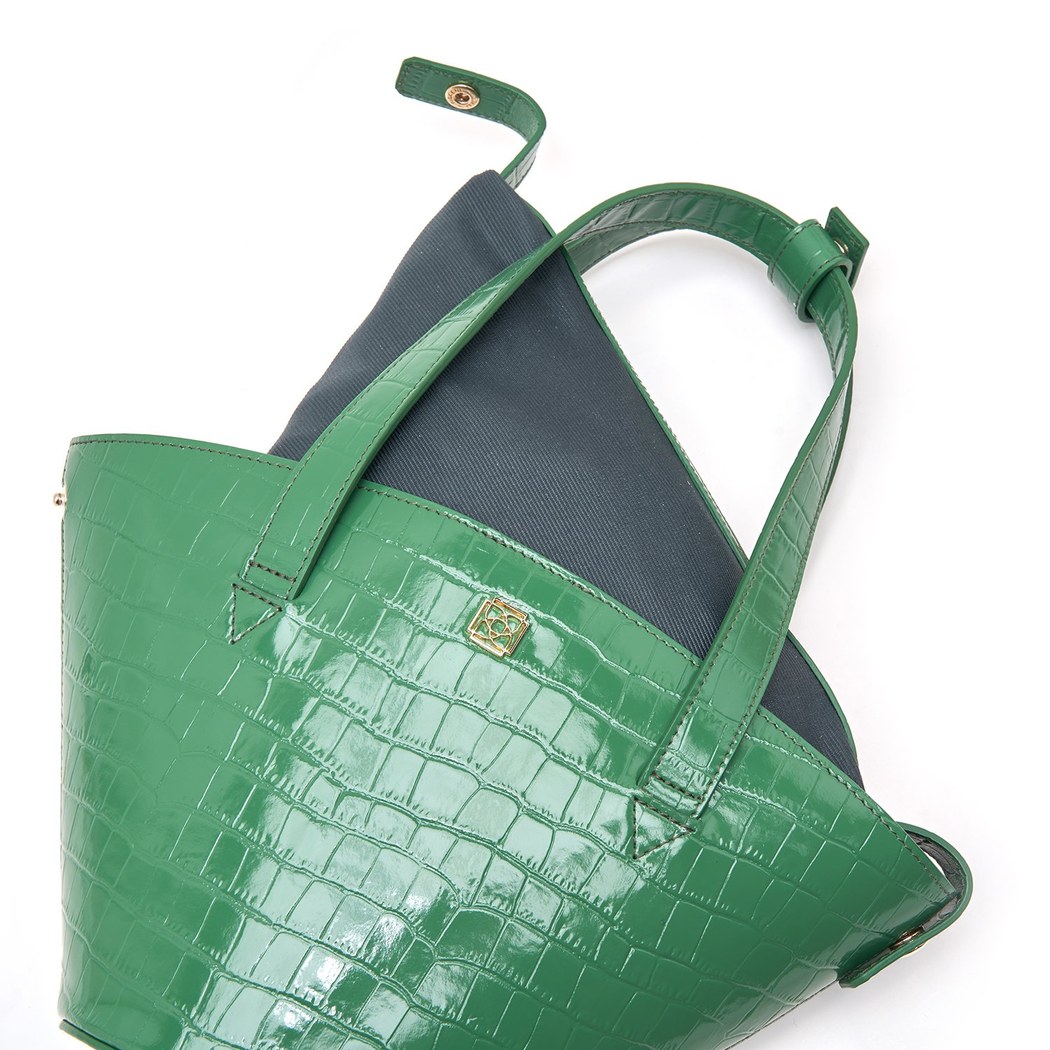 Brenda Yeşil Kadın Deri Alışveriş Çantası 