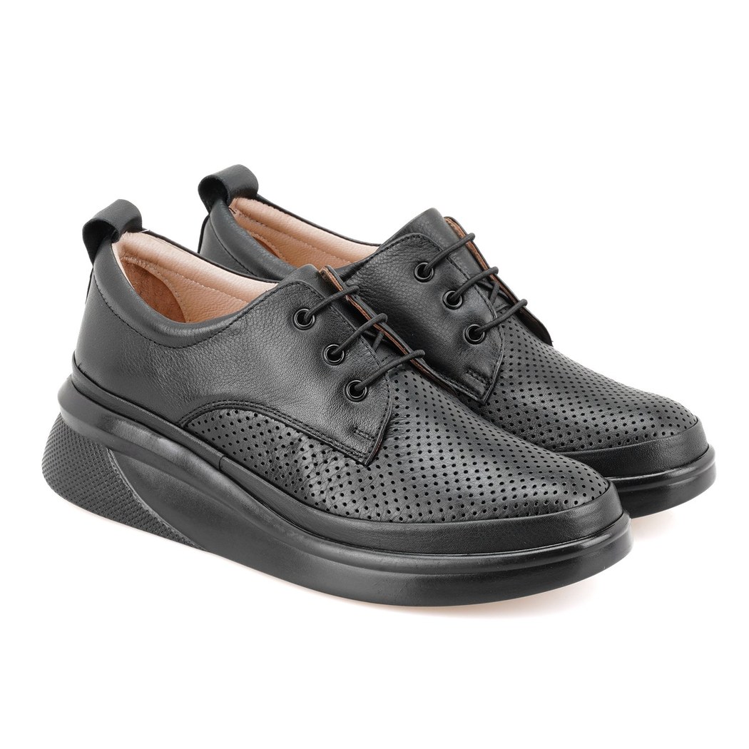 Brenna Siyah Kadın Deri Günlük Ayakkabı