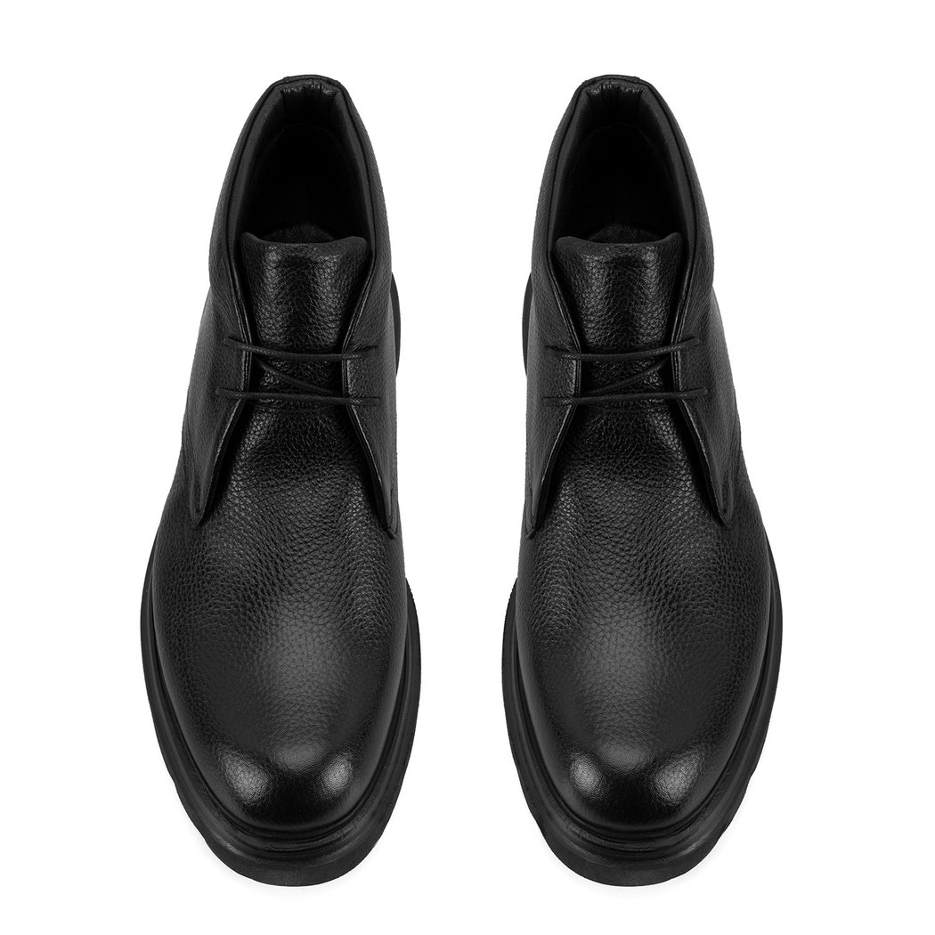 Brennia Siyah Erkek Deri Bağcıklı Bot