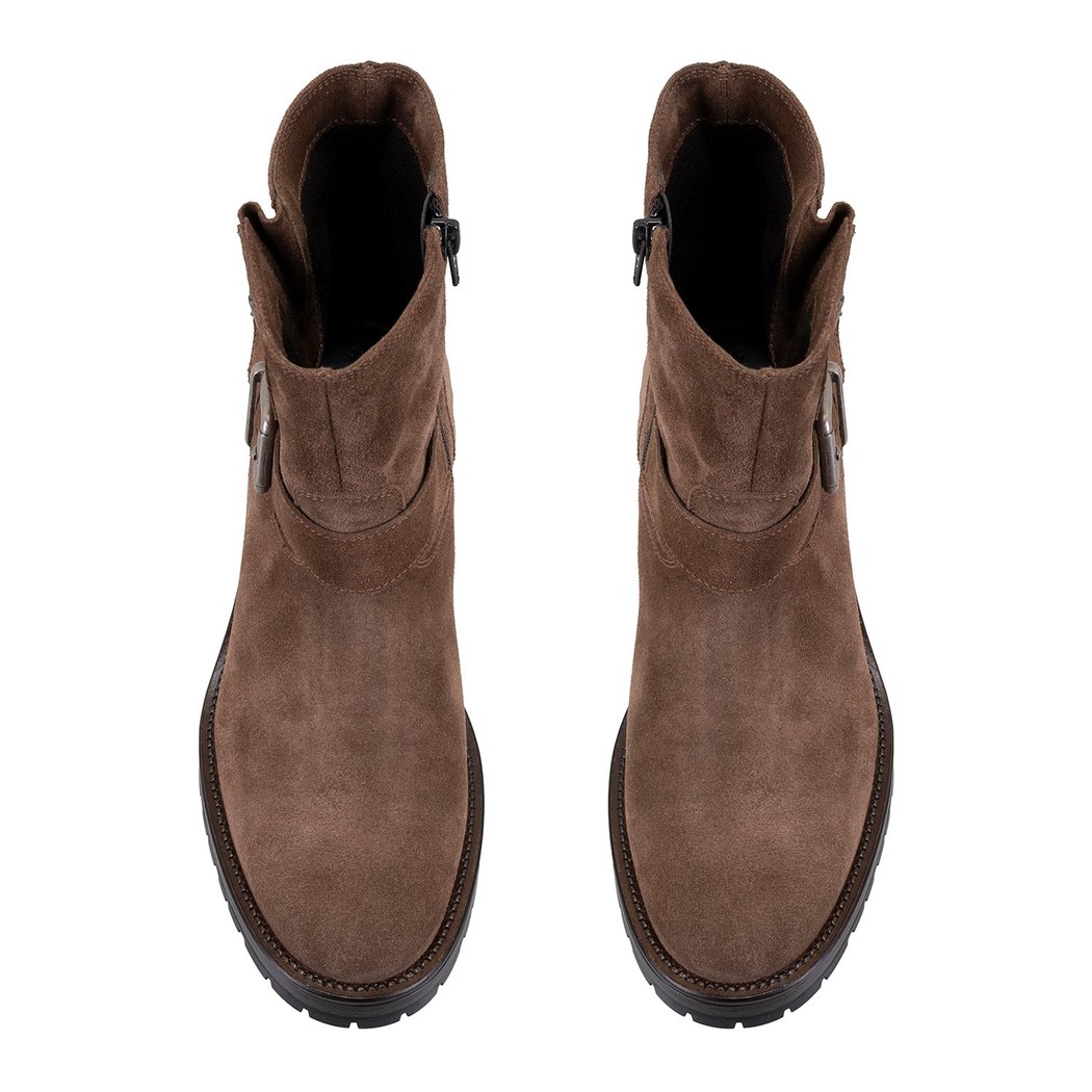 Brices Kemer Aksesuarlı Taba Kadın Topuklu Süet Bot