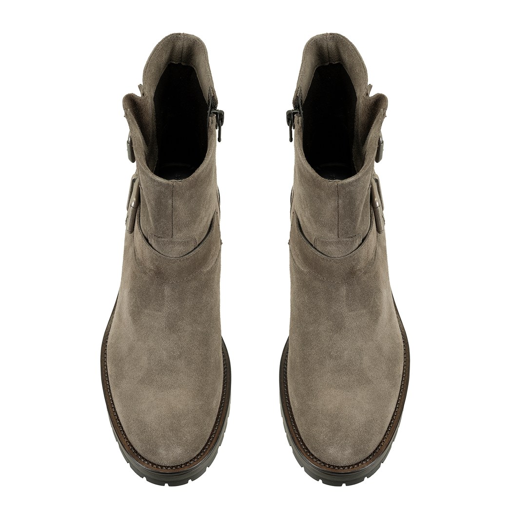 Brices Kemer Aksesuarlı Vizon Kadın Topuklu Süet Bot