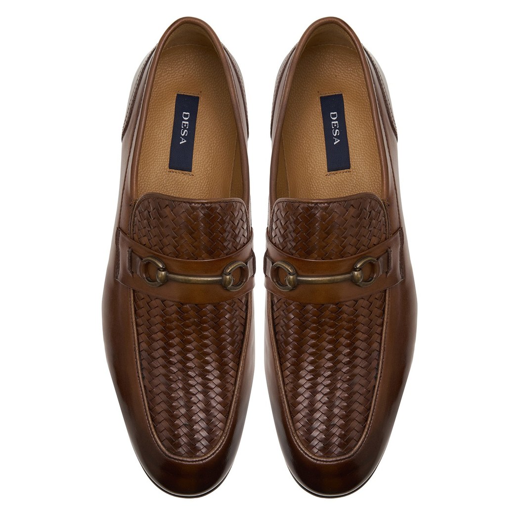Brio Kahve Erkek Örgü Deri Loafer